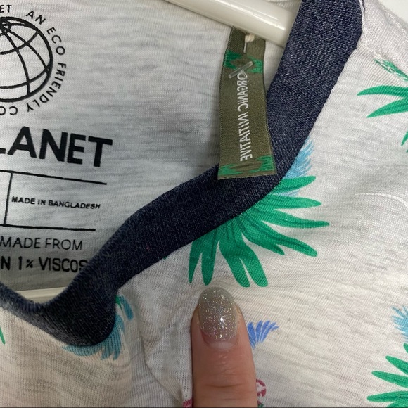 Free Planet Eco Friendly Organic Cotton Tropical Palm Flamingo Parrot T-shirt - Picture 5 of 8